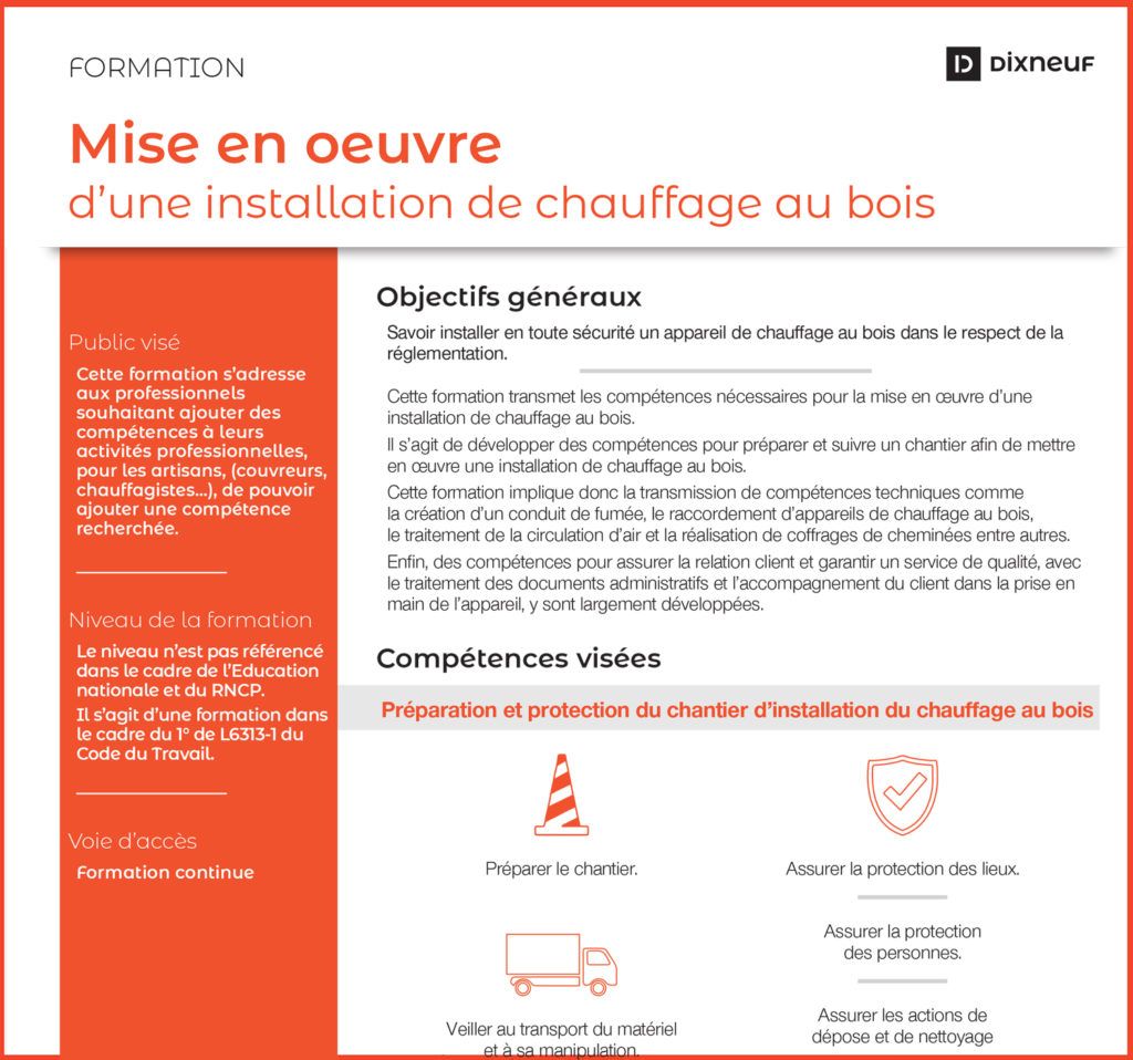 Mise en oeuvre d'une installation de chauffage au bois